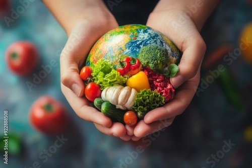 Global Awareness for World Food Day and Vegetarianism, Embracing Sustainable and Healthier Diets for a Better Tomorrow, Food Close-up, suitable for food blogs and food websites