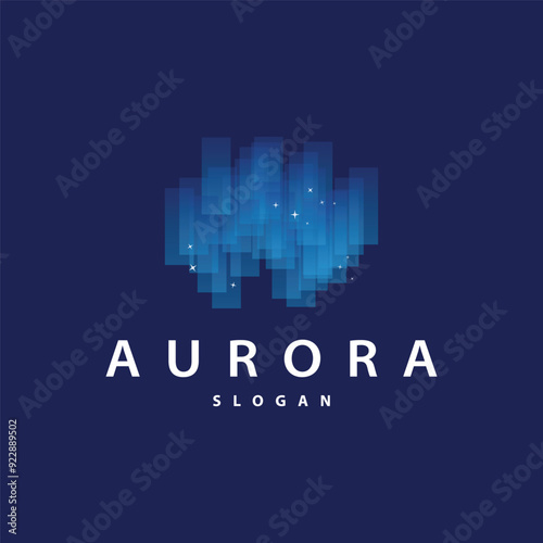 Aurora Light Wave Sky View Logo, Simple Abstract Templet Illustration Design
