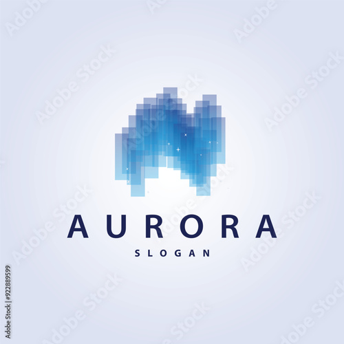 Aurora Light Wave Sky View Logo, Simple Abstract Templet Illustration Design