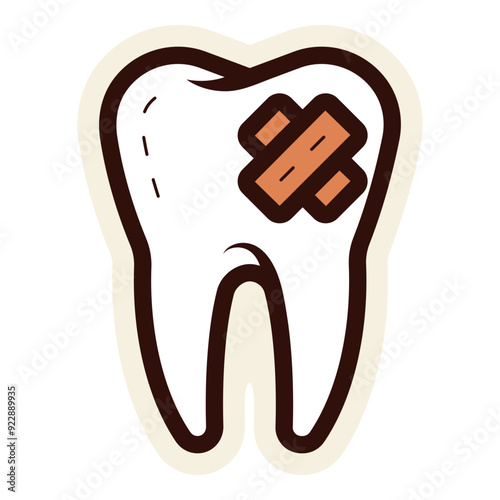 toothache icon sticker