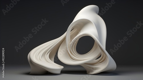 3d renders of Abstract futuristic sculptures UHD Wallpaper