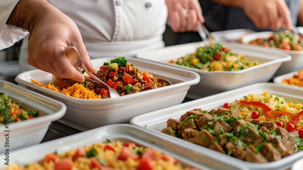 Vibrant Halal Buffet Spread Showcasing a Diverse Variety of Mouthwatering Muslim Culinary Delights Shared Among a Group of Joyful Friends Celebrating Their Culture and Community Vibrant Halal Buffet Spread Showcasing a Diverse Variety of Mouthwatering Muslim Culinary Delights Shared Among a Group of Joyful Friends Celebrating Their Culture and Community