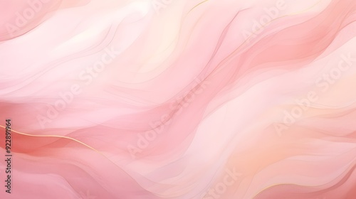 Abstract pink liquid watercolor background with golden UHD Wallpaper