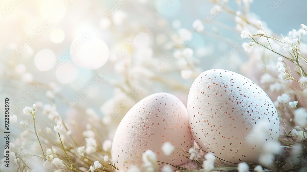 Easter Eggs Nestled in Spring Blossoms Easter Eggs Nestled in Spring Blossoms