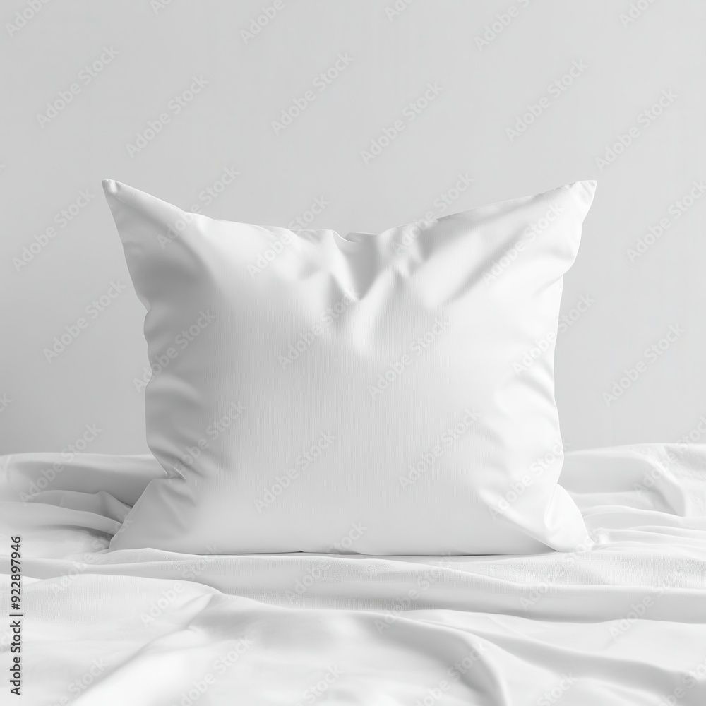 White Pillow Mockup on Wrinkled Bed Sheet - Isolated Product Display White Pillow Mockup on Wrinkled Bed Sheet - Isolated Product Display