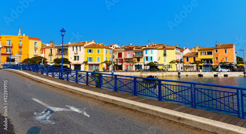 Scenic cityscape of old town of Martigues, southeastern France