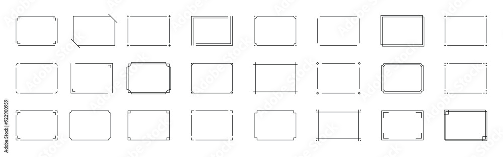 Monochrome simple horizontal frame set