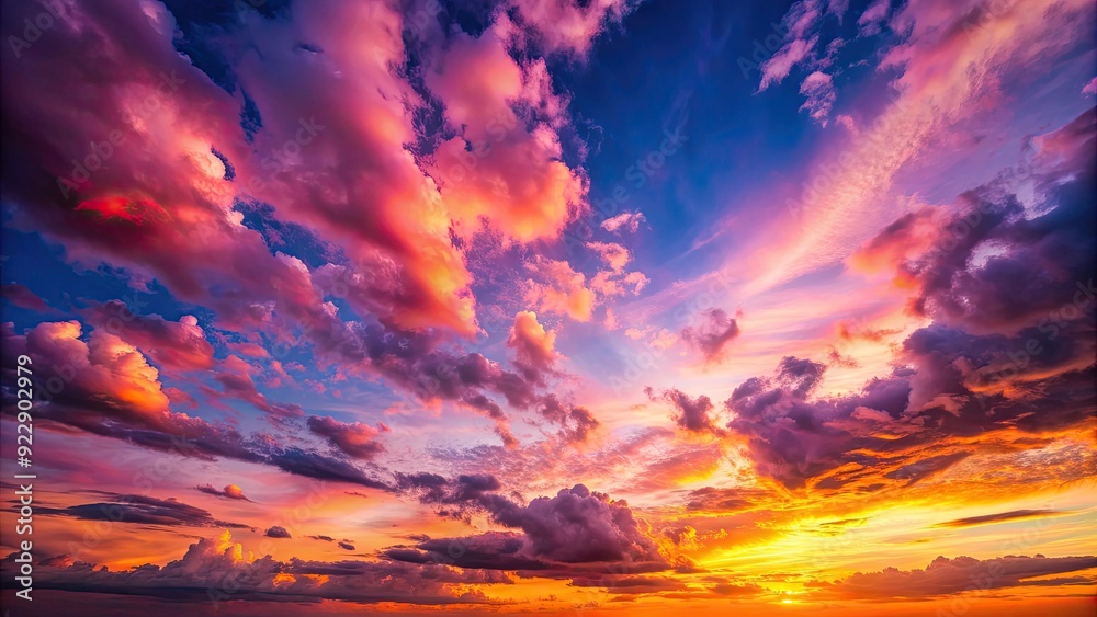 Beautiful pink sky at sunset with colorful clouds in a summer background, clouds, pink sky, sunset, sunrise Beautiful pink sky at sunset with colorful clouds in a summer background, clouds, pink sky, sunset, sunrise