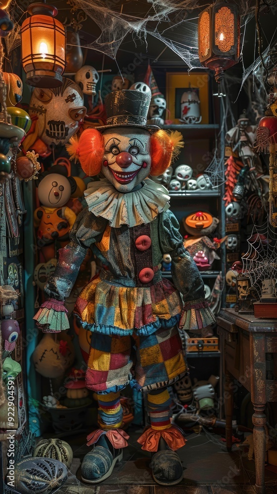 Creepy Clown Doll in Haunted Room Creepy Clown Doll in Haunted Room