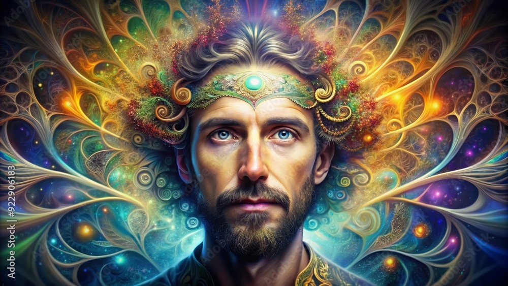 Fractal background with a surreal self-portrait of a man, fractal, background, surreal, self, portrait, man, abstract Fractal background with a surreal self-portrait of a man, fractal, background, surreal, self, portrait, man, abstract
