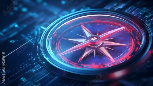 Wallpaper Mural 3D Digital Compass with Search Bar Needle Guiding Online Torontodigital.ca