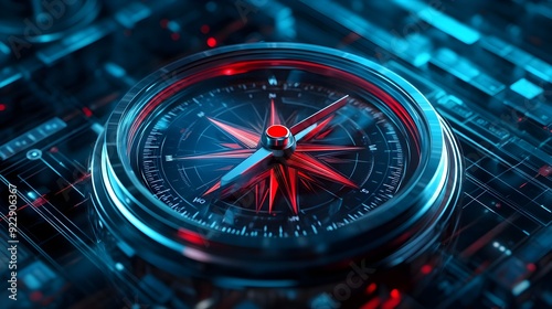 Wallpaper Mural 3D Digital Compass with Search Bar Needle Guiding Online Torontodigital.ca