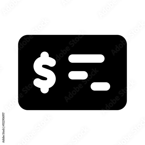 cheque glyph icon