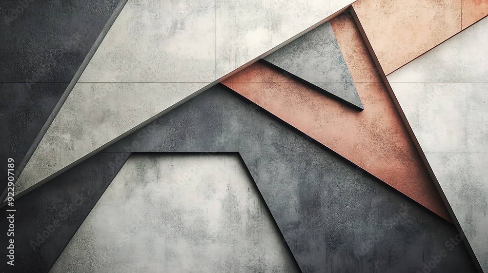 Concrete Geometry: Abstract interplay of geometric shapes, textures, and light on a concrete wall Concrete Geometry: Abstract interplay of geometric shapes, textures, and light on a concrete wall