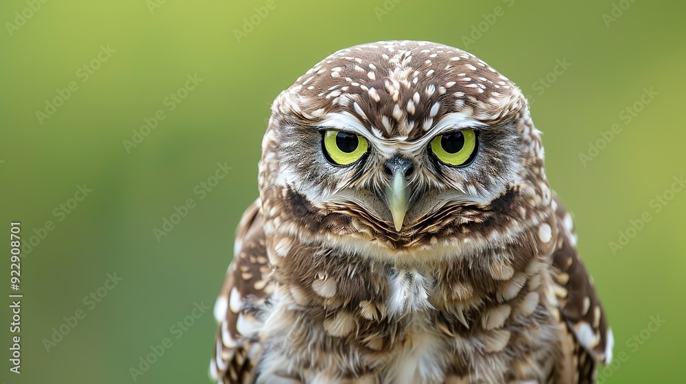 Portrait of a Burrowing owl (Athene cunicularia) in the Netherlands Portrait of a Burrowing owl (Athene cunicularia) in the Netherlands