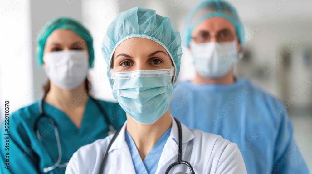 Group portrait of a diverse team of medical professionals in a modern and clean dental clinic interior with a depth of field blurry background effect Group portrait of a diverse team of medical professionals in a modern and clean dental clinic interior with a depth of field blurry background effect