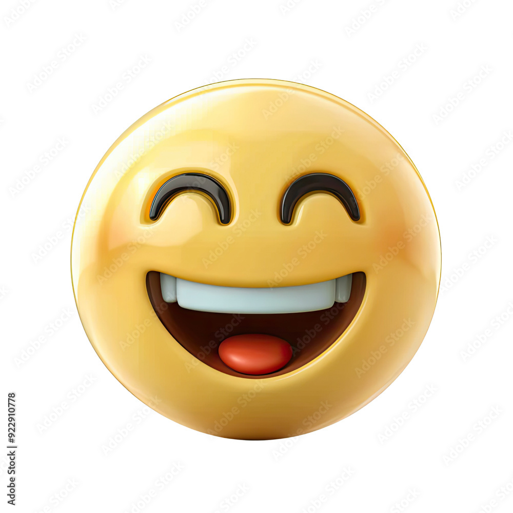 Smile Emoji illustration isolated No Background, Generative AI Smile Emoji illustration isolated No Background, Generative AI