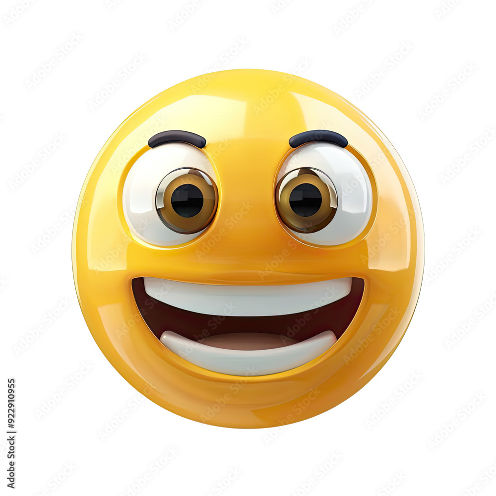 Smile Emoji illustration isolated No Background, Generative AI Smile Emoji illustration isolated No Background, Generative AI