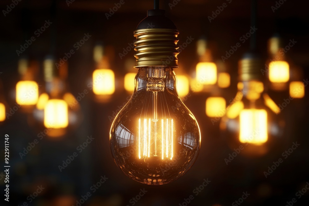 old classic light bulb in front of background - 3D Illustration with generative ai old classic light bulb in front of background - 3D Illustration with generative ai