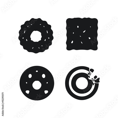 Cookie icon silhouette