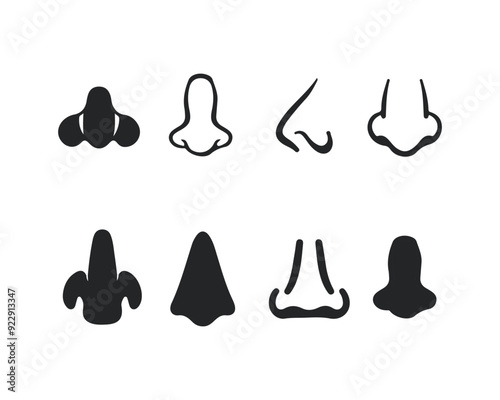human nose icon vector 