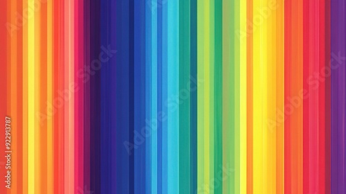 Abstract Rainbow Stripes: A vibrant and energetic pattern of vertical rainbow stripes, perfect for modern designs, backgrounds, or website elements. This abstract design evokes a sense of joy, energy