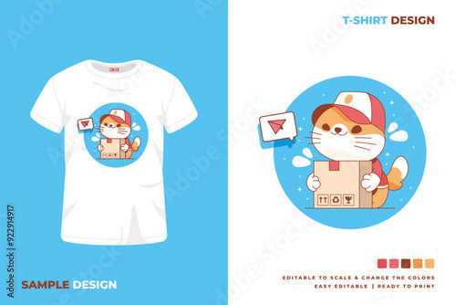cute cat cartoon t shirt design 