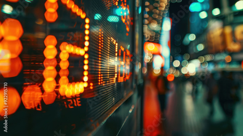 Financial Market Ticker Symbols Displayed on Digital Board - Investment and Trading Concept