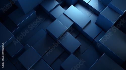 Wallpaper Mural Abstract geometric background with dark blue for presentation business, blue square line Mordan background. blue line background.

 Torontodigital.ca
