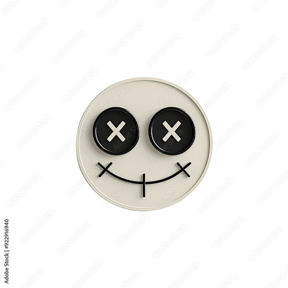 Fototapeta premium Smile Emoji illustration isolated No Background, Generative AI