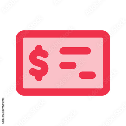 cheque outline fill icon