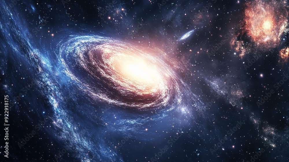 Cosmic Symphony: A mesmerizing spiral galaxy swirls against a backdrop of twinkling stars, evoking a sense of awe and wonder at the vastness of the universe. 