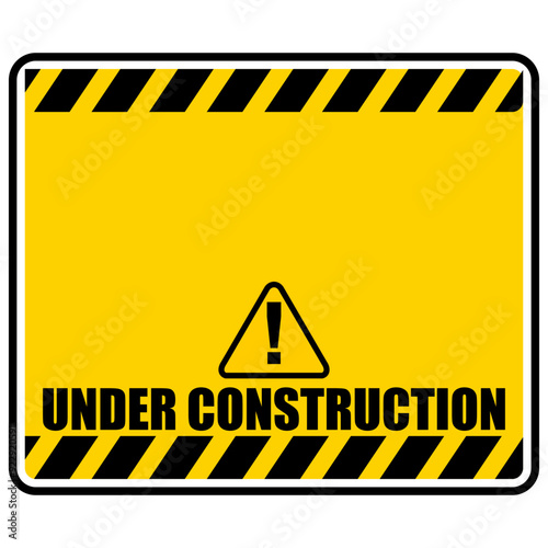Caution, Area  Under Construction, sign vector