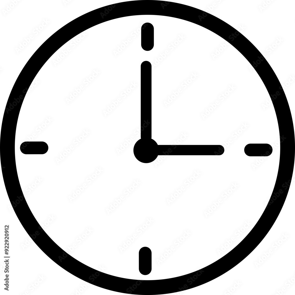 Simple time clock analog vector icon sign, Watch symbol Simple time clock analog vector icon sign, Watch symbol