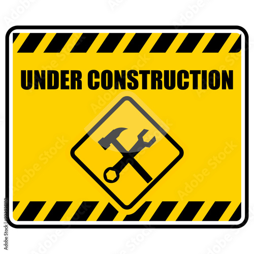 Caution, Area  Under Construction, sign vector