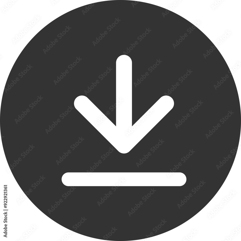 Simple Download icon sign. Download web button. Upload button. Load symbol. Round Vector illustration. Simple Download icon sign. Download web button. Upload button. Load symbol. Round Vector illustration.