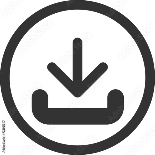 Simple Download icon sign. Download web button. Upload button. Load symbol. Round Vector illustration.