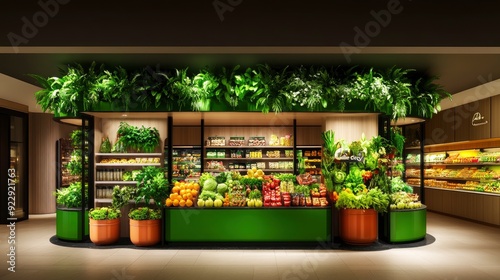 3D Line Drawing Of A Department Store, Highlighting The Food Store Section