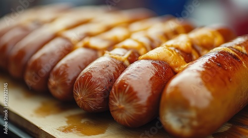 Athletic Contest of Gourmet Speed - Record Breaking Hot Dog Eating Challenge at the Olympics. Culinary Competition and Sportsmanship. photo