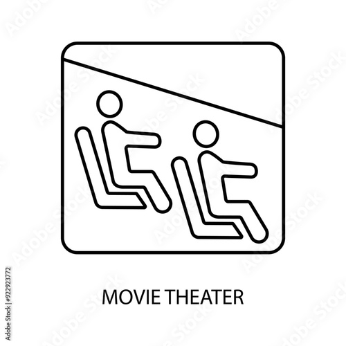 movie theater concept line icon. Simple element illustration. movie theater concept outline symbol design.