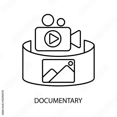 documentary concept line icon. Simple element illustration.documentary concept outline symbol design.