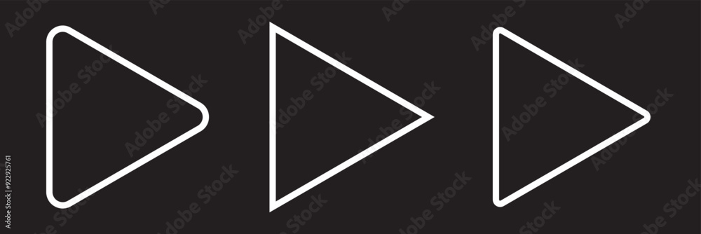 Play button vector icon set. Media or video player button icon collection. Play button vector icon set. Media or video player button icon collection.