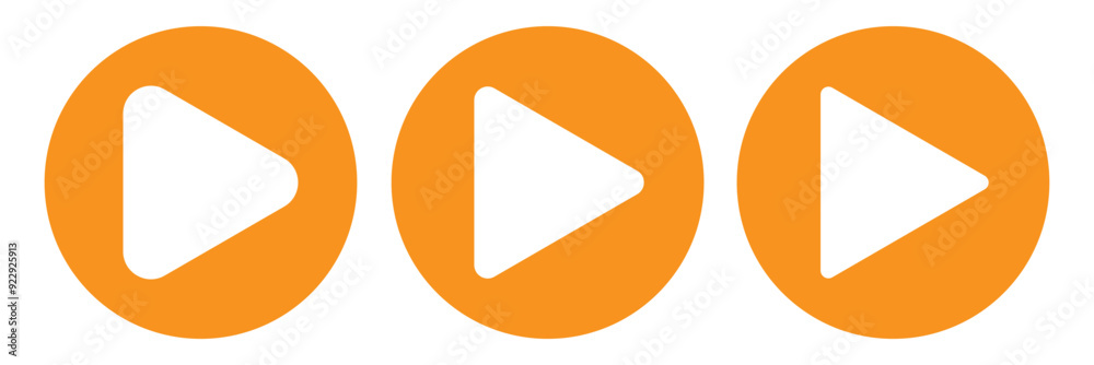 Play button icon. Start symbol vector set. Play button icon. Start symbol vector set.
