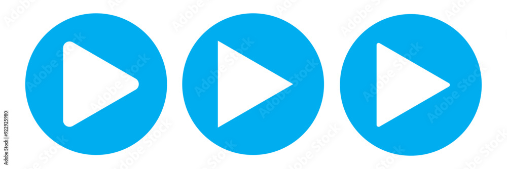 Play button icon. Start symbol vector set. Play button icon. Start symbol vector set.