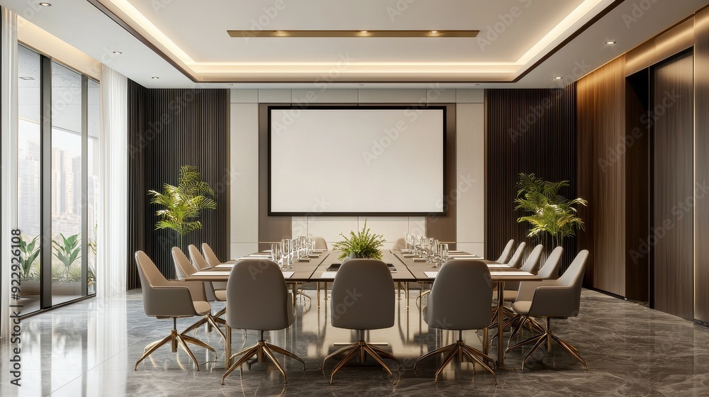 Fototapeta premium Modern Meeting Room with projector screen