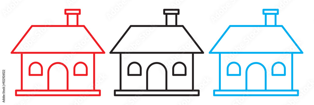 Home icon. Flat real estate home collection. House outline icon set. Home icon. Flat real estate home collection. House outline icon set.