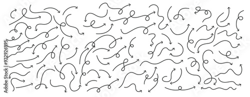 Hand drawn curved arrow shape arrow line arrow icon set