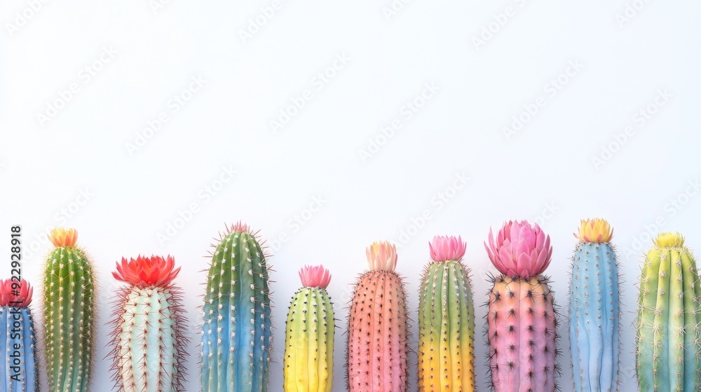 Colorful Cactus Row. Colorful Cactus Row.