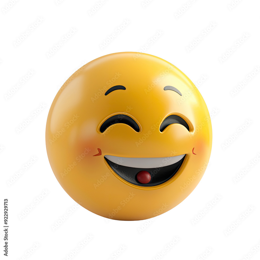 Smile Emoji illustration isolated No Background, Generative AI Smile Emoji illustration isolated No Background, Generative AI