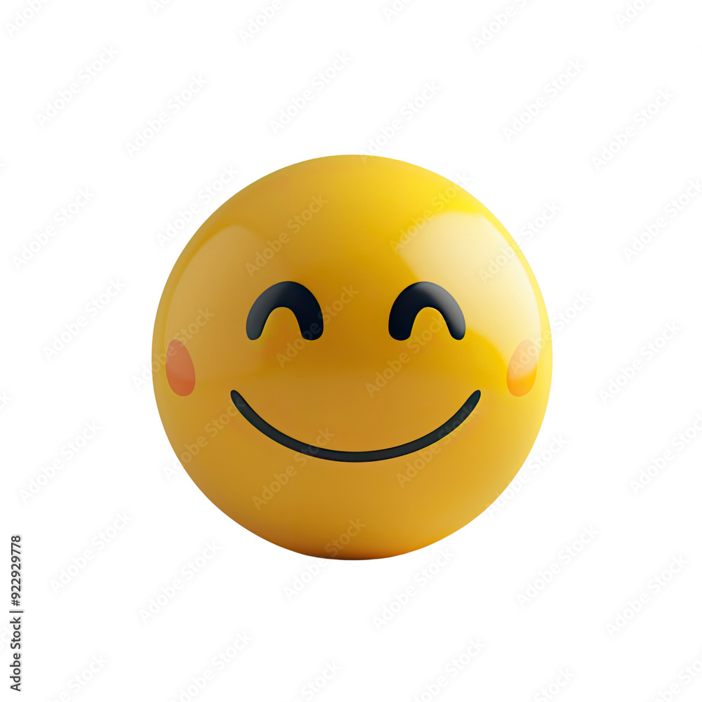 Smile Emoji illustration isolated No Background, Generative AI Smile Emoji illustration isolated No Background, Generative AI